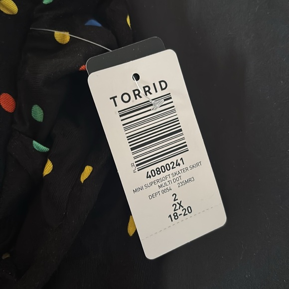 Jersey Knit Torrid 2x polka Dot Skater Skirt Rainbow - Picture 4 of 8